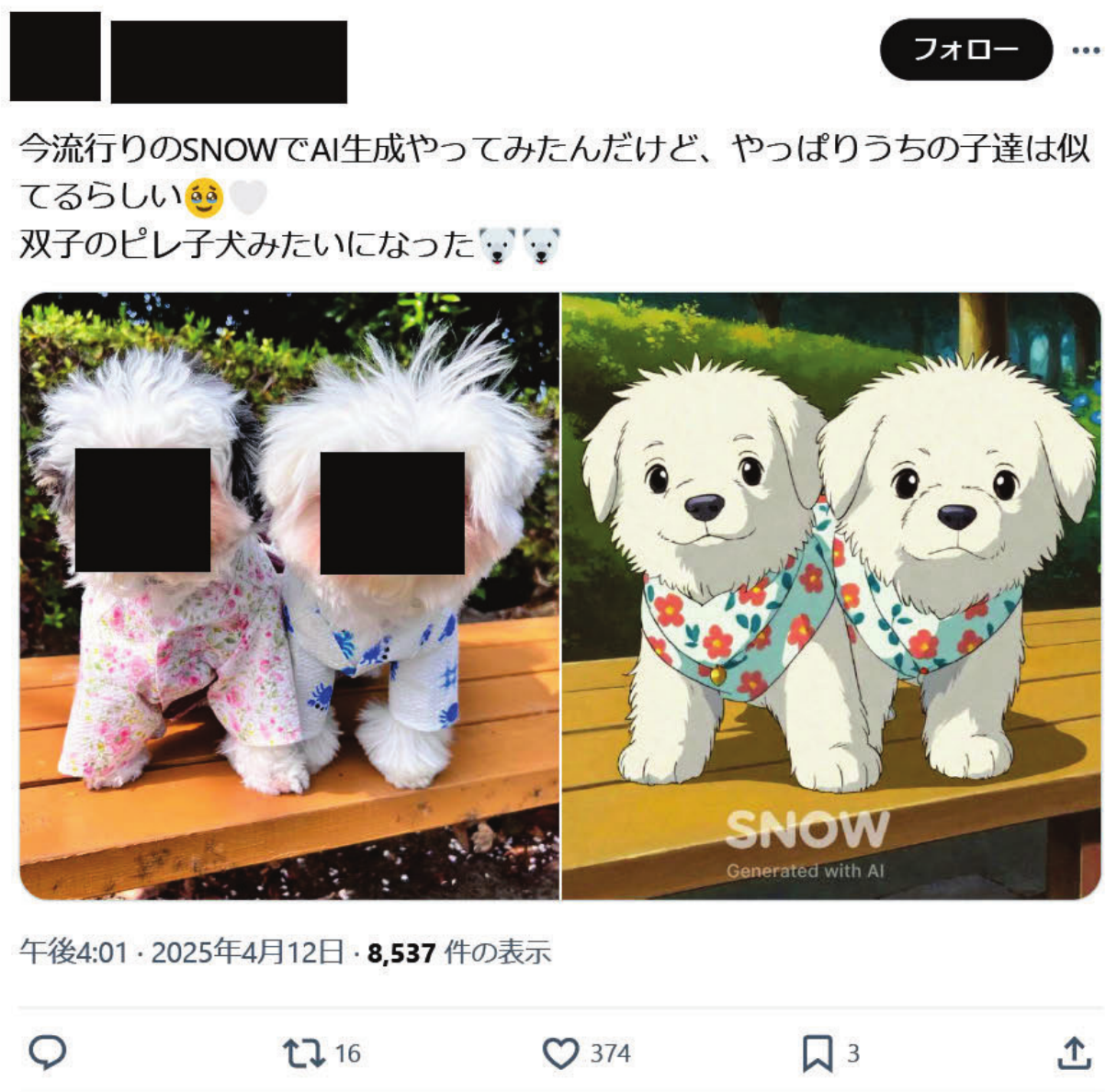 One of the X posts cited in the Consumer Affairs Agency's August 6, 2026 order against Snow Corporation and SNOW Japan. Source: Consumer Affairs Agency website.
