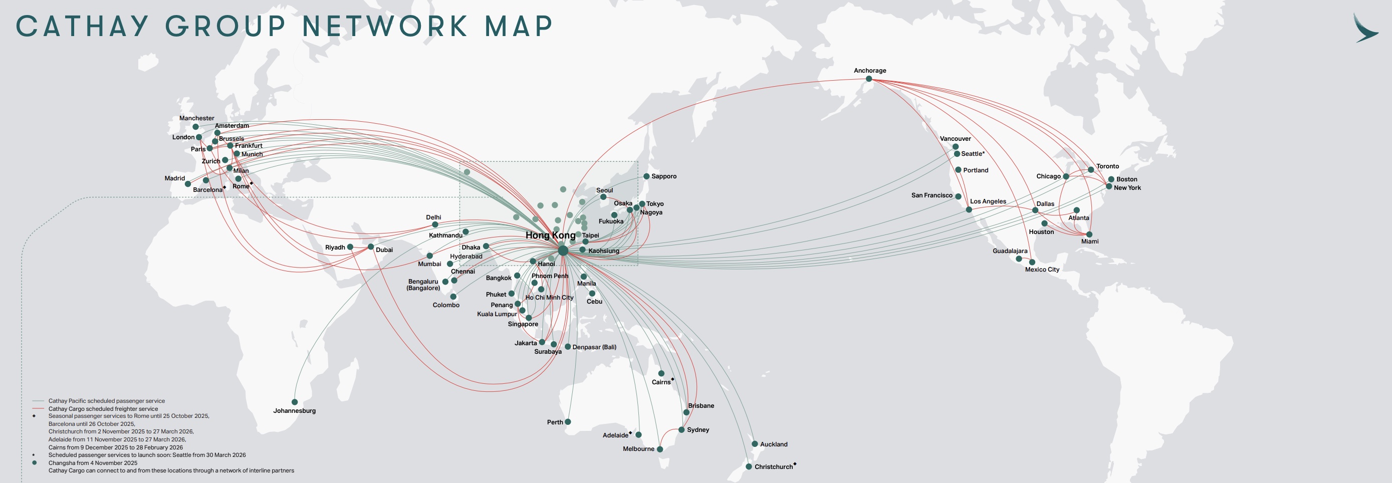 Cathay Group Network Map / Cathay Pacific