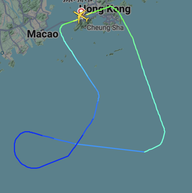 Flight path of AI315